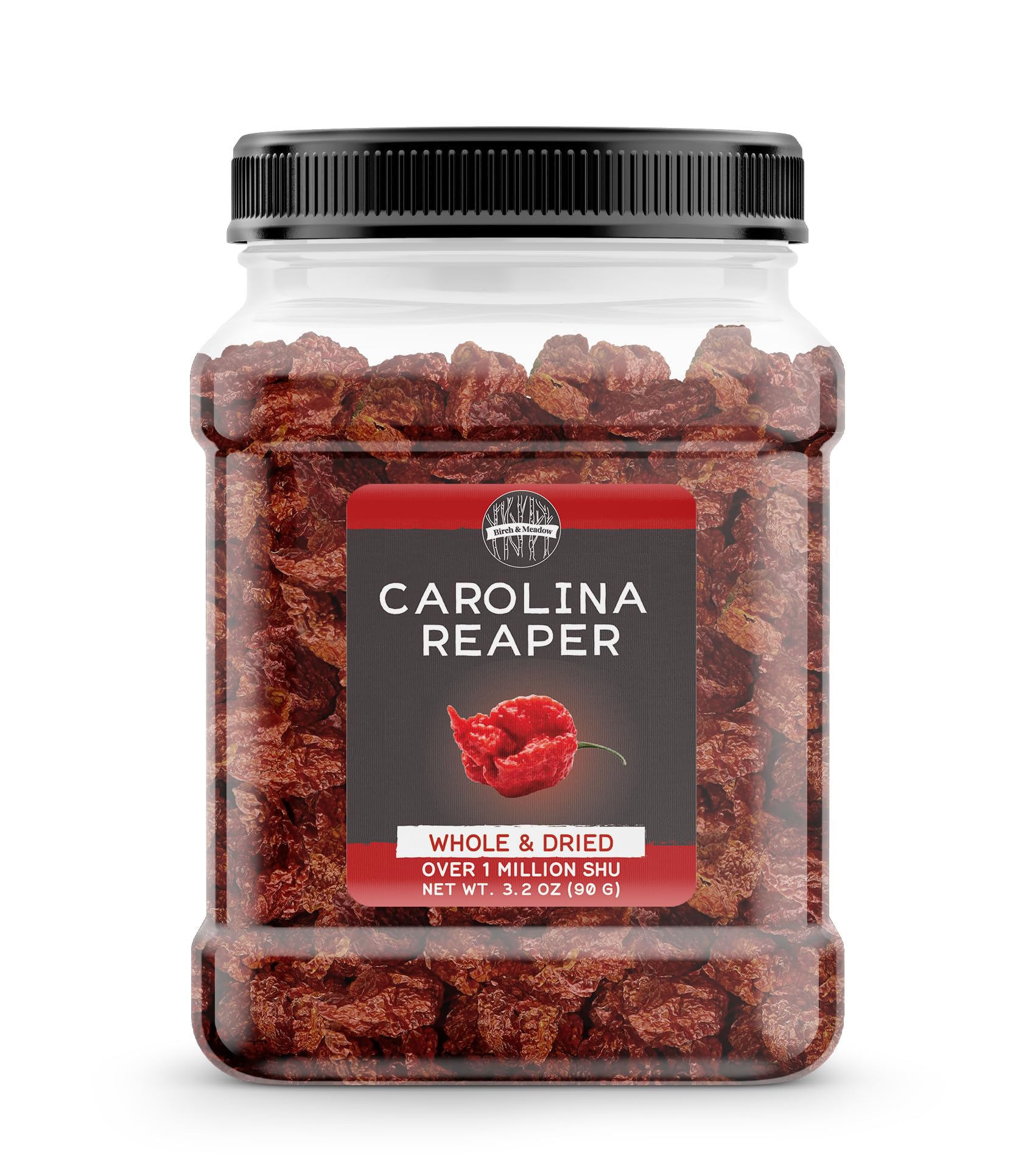 Birch & Meadow Carolina Reaper Peppers, 3.2 oz, Whole & Dried, Extremely Hot, Over 1 Million SHU