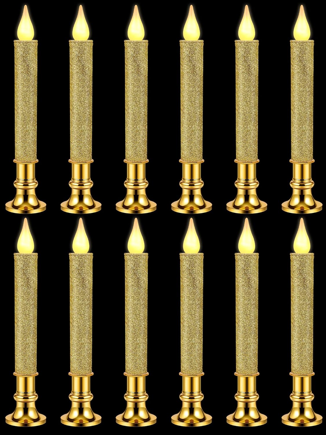 12 Pcs Candles Battery Operated Flameless Flickering Taper