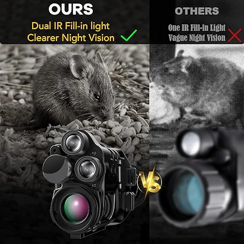Miniatura 3 de Alcance digital de visión nocturna, monocular infrarrojo dual para anochecer oscuridad total, 940 nm y 850 nm para caza diurna y nocturna al aire