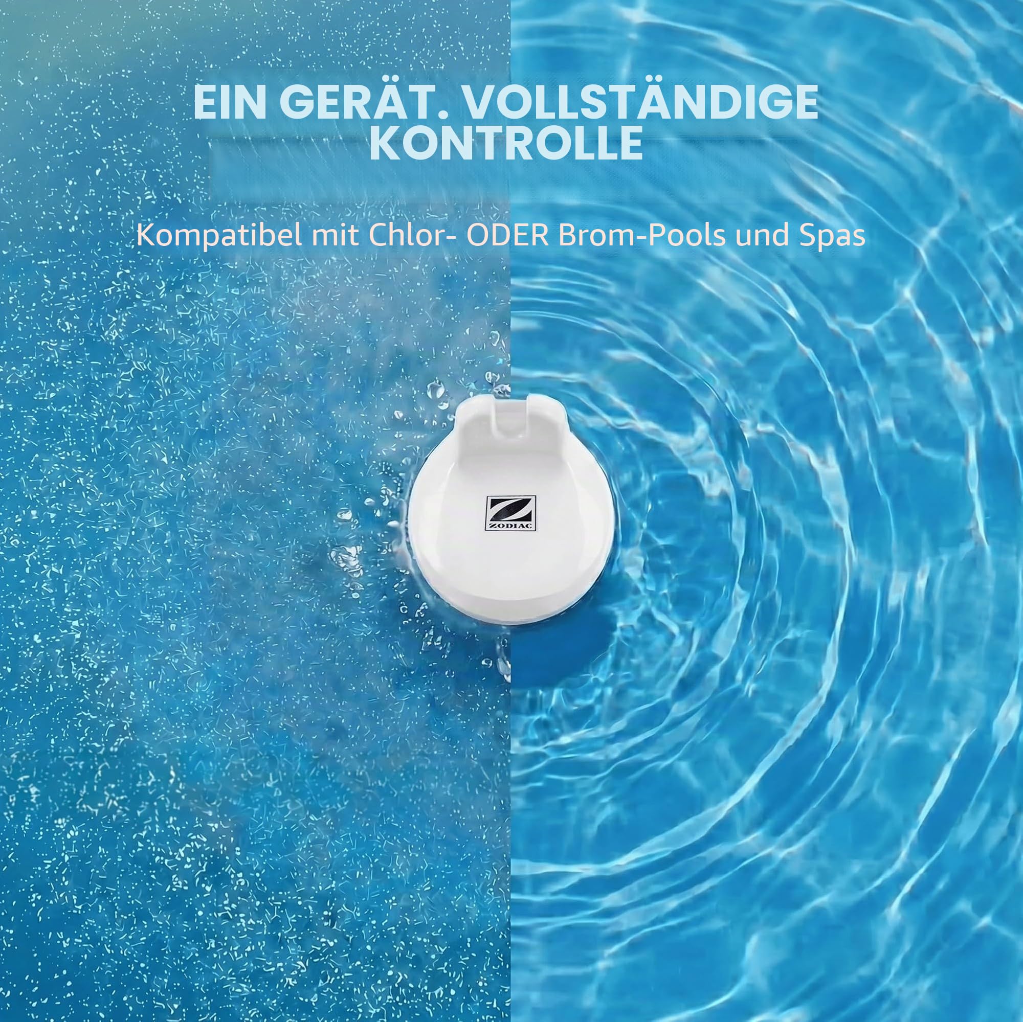 Zodiac Blue Connect Silver WA000099 Intelligentes Analysegerät für Schwimmbäder und Spas, pH-Messgerät, Chlor, Temperatur, Chlor- und Brom-kompatibel, Smartphone-App Fluidra Pool
