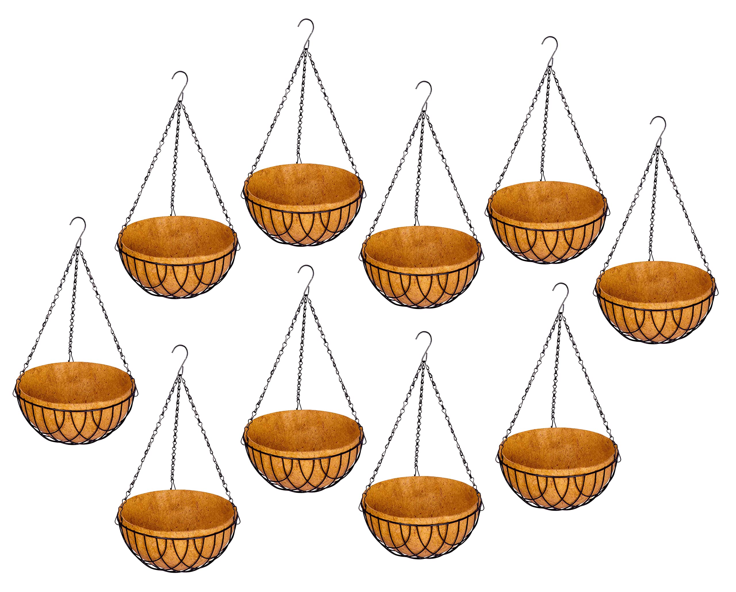 COIR GARDEN Coir Hanging Basket with Stand (12-inch) -10 Pieces (B07MCVPFKS) Amazon Price History, Amazon Price Tracker