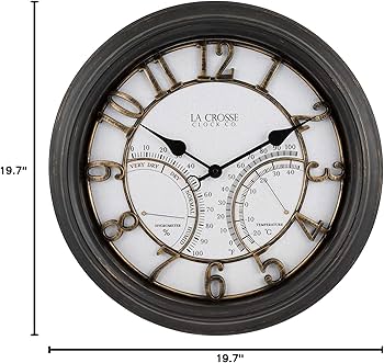 Amazon.com : La Crosse Clock 404-4450 19.7 Inch Indoor/Outdoor