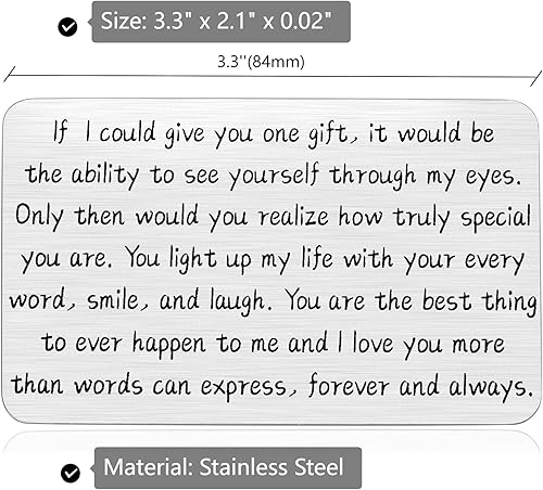 Miniatura 6 de Tarjeta de billetera con texto en inglés "I Love You" para novio, tarjetas de aniversario, regalos para esposo, regalo de pareja para él,