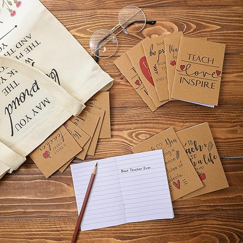 Miniatura 4 de Lincia 100 unidades de regalos de agradecimiento para profesores, cuadernos de papel kraft de agradecimiento a granel, mini diarios inspiradores,