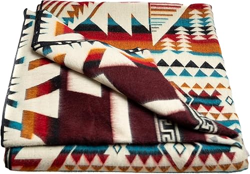 Alpaca Wool Throw Blanket - Alpaca Blanket Queen Size - Blanket Queen Size - Cobija de Alpaca - Handmade Blankets Soft and Warm Vino, Naranja,