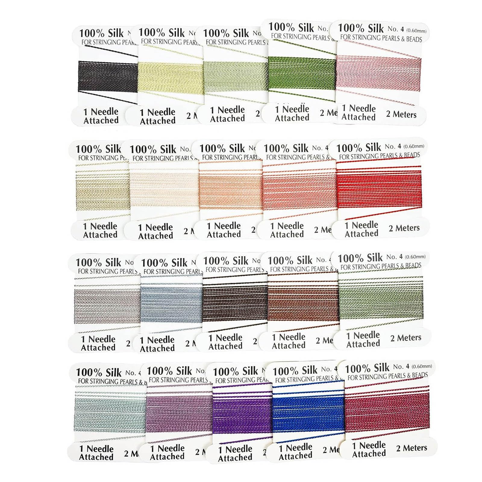 20pcs% Natural Silk Beading Cord Knotting Macrames Braided Jewelry Making Beading Cord Lanyard Rope String Bead Stringing Supplies