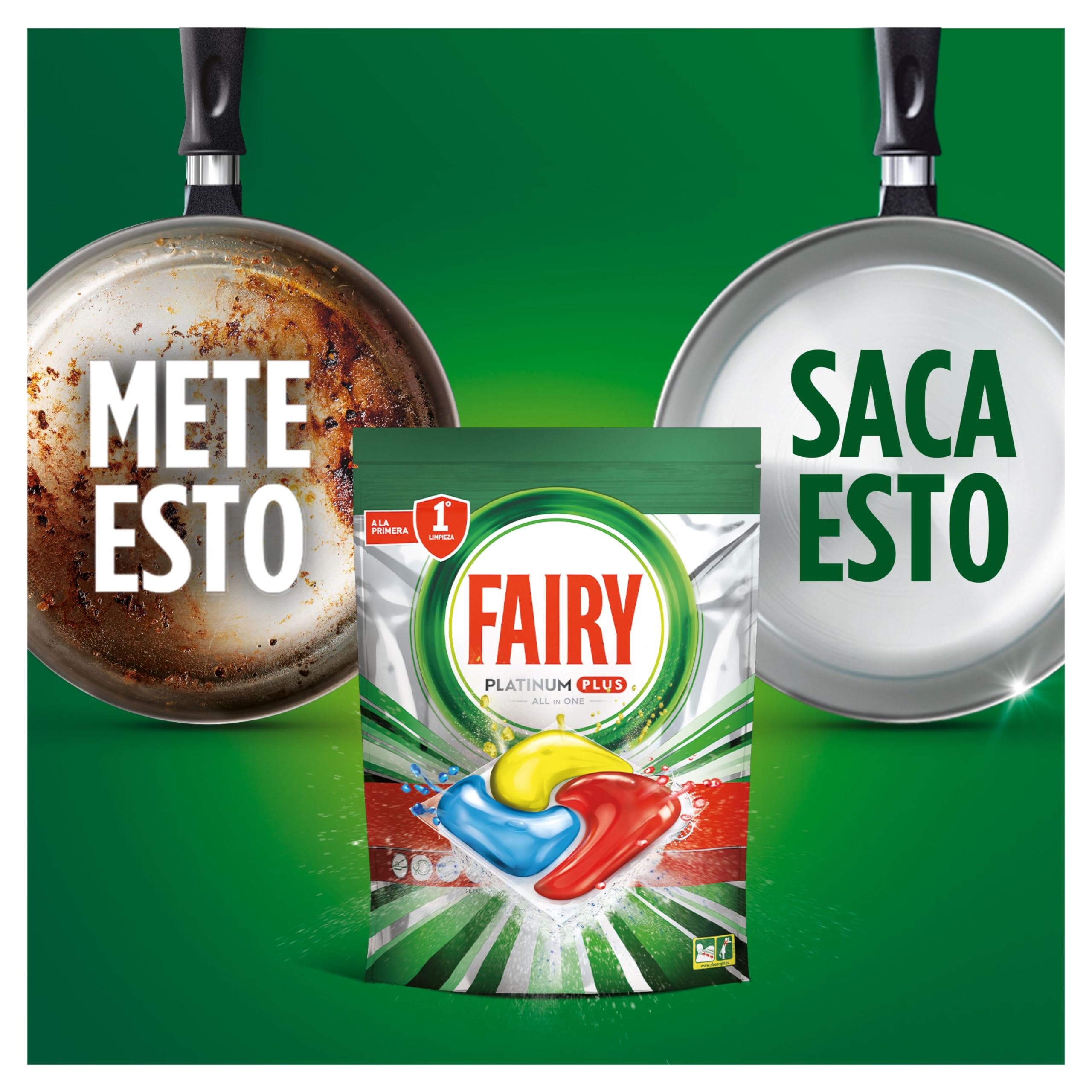 Fairy Platinum Plus Limón Cápsulas Lavavajillas Todo En Uno, 192 Cápsulas