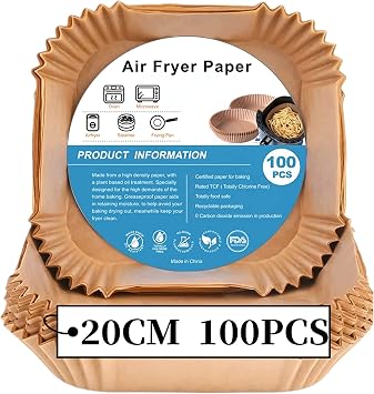 S cak hava frit zleri i in f r n ka d , 100 adet Airfryer pi irme ka d , yap maz, ya a dayan kl , suya dayan kl  hava frit z , tek kullan ml k par men ka d , f r n ve mikrodalga i in