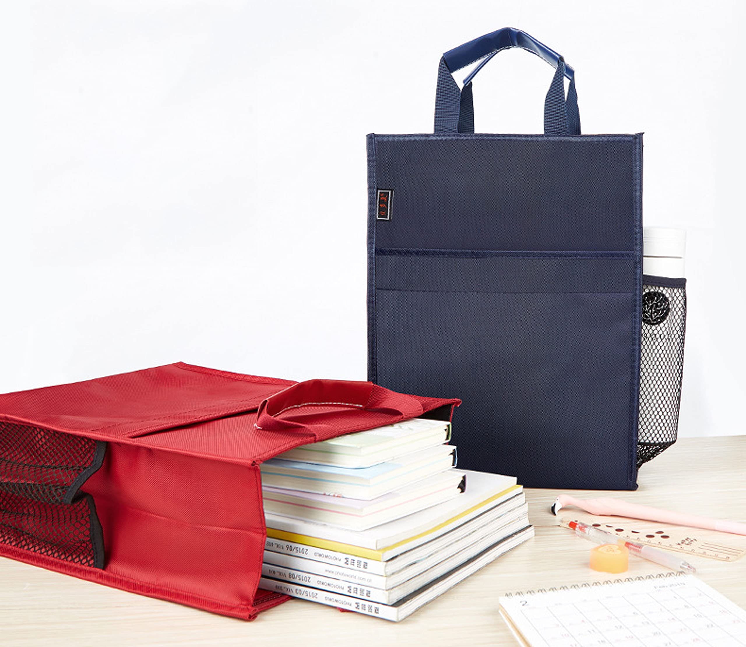 Borsa Documenti EQLEF A4 - Portatile A Doppia Tasca Blu - Foto 3