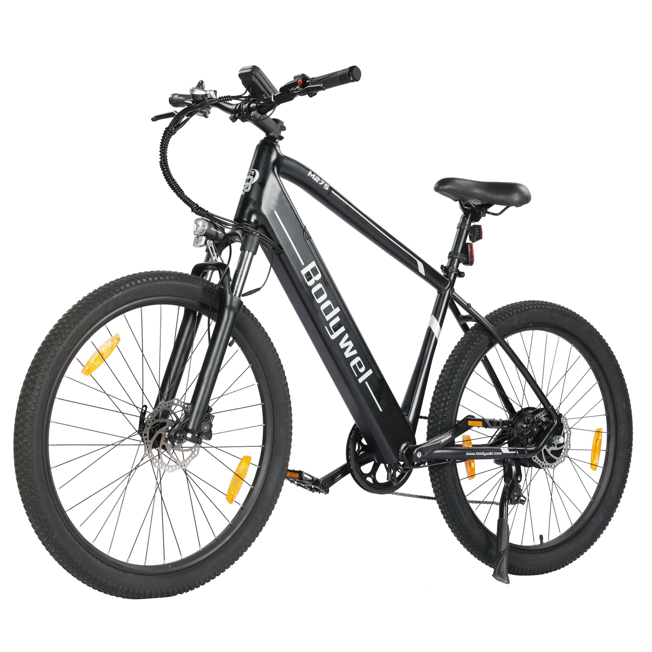 Bodywel M275 Bici Elettrica da Città da 27.5'' con Batteria Rimovibile da 36V 15.6Ah, Display LED, Autonomia Massima di 100km, Freni a Disco, Bicicletta Elettrica da Montagna per Adulti