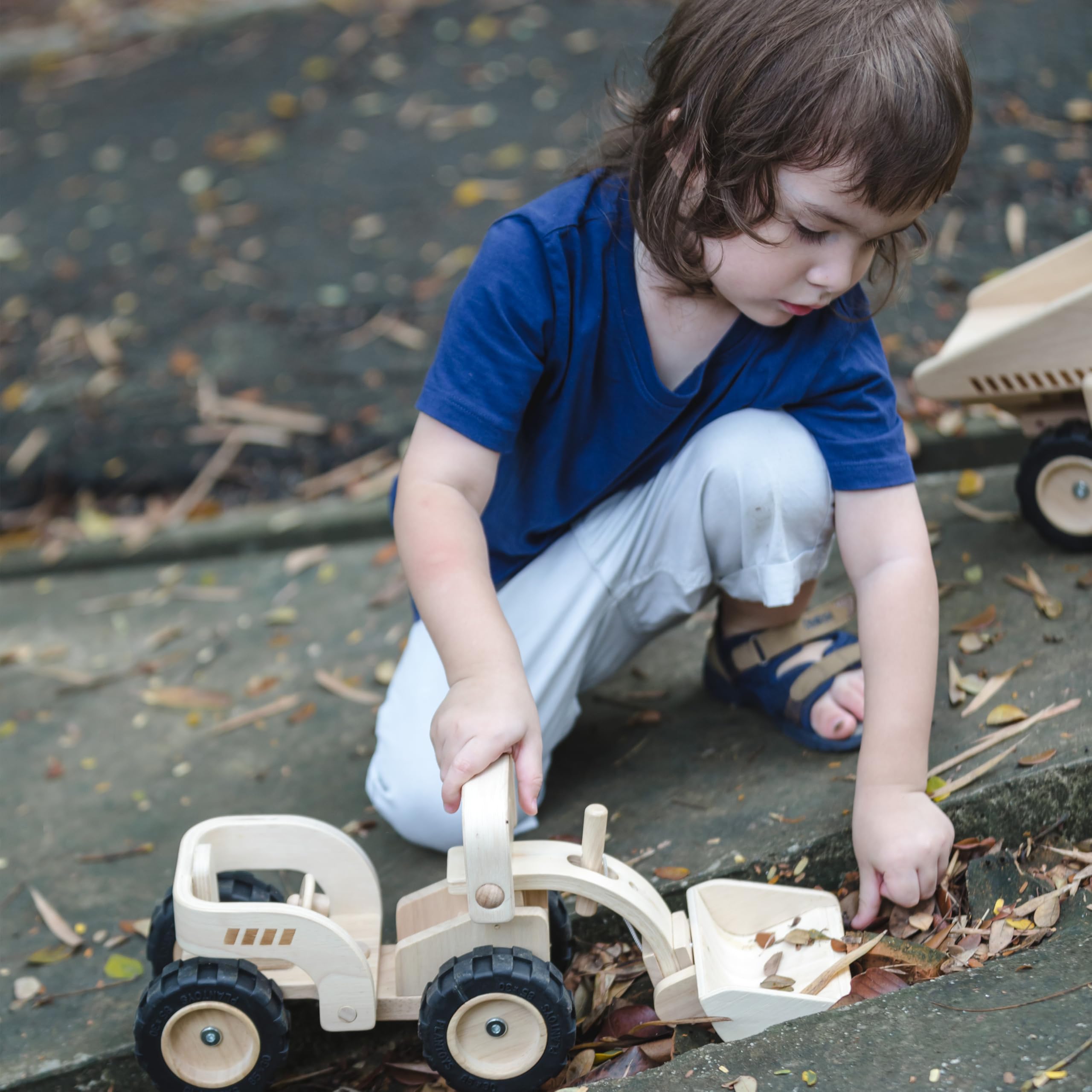 PlanToys - spychacz, Kolor Drewno (6123)