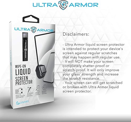 Miniatura 6 de Ultra Armor Protector de pantalla de vidrio líquido para todos los smartphones, tabletas y relojes, con nano-protección para hasta 4 dispositivos,