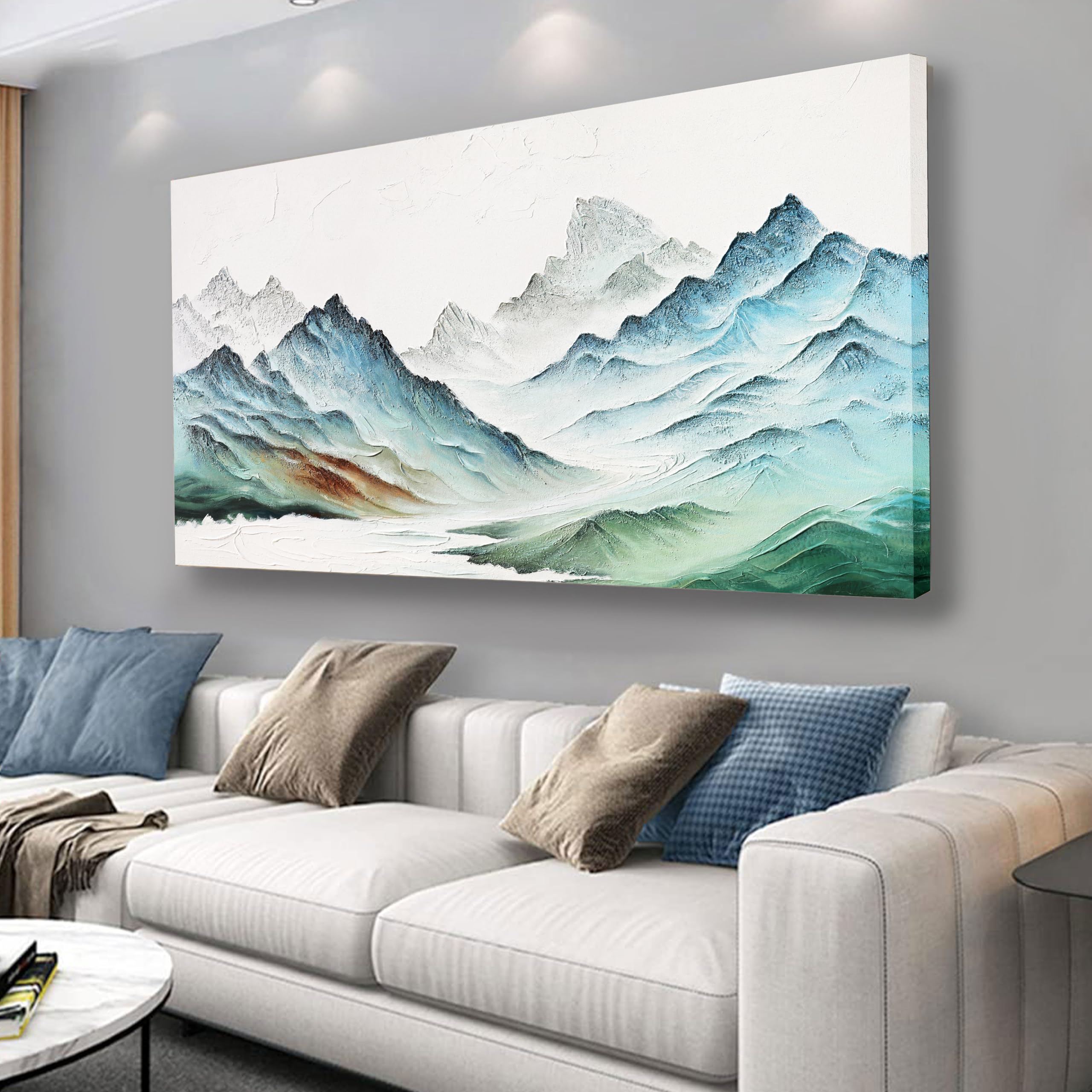 landscape canvas wall art modern painting wall art wall hanging decor framed artwork moutain wall decor for living room bedroom dining room home office decor 24x48"
