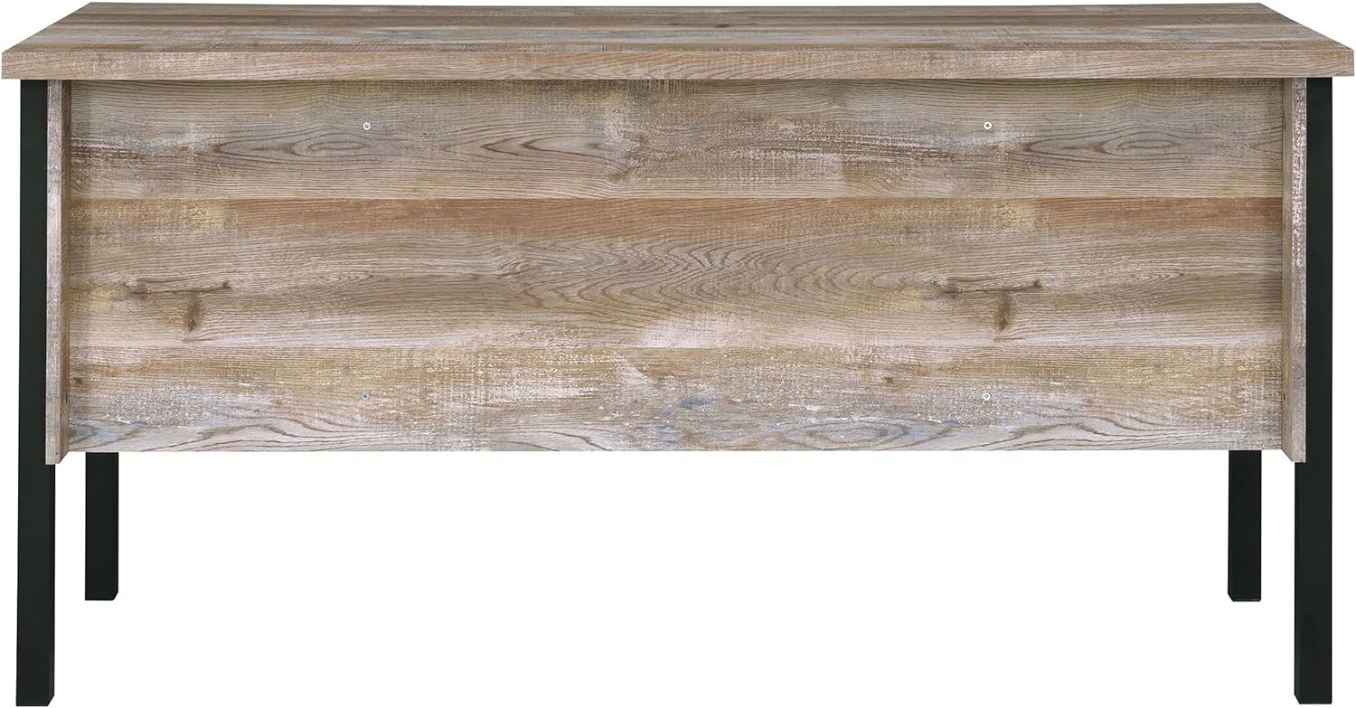 Coaster Home Furnishings - Samson - Engineered Wood - 60-Inch Computer Desk Without Keyboard Tray, Drawers and Door Cabinet, Farmhouse Style - Home Office - Weathered Oak - 801950