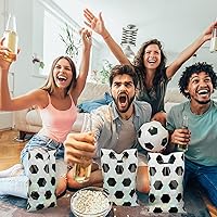 Vista 7 de Sinmoe 50 bolsas de golosinas de fútbol, bolsas de plástico para regalos de fiesta de fútbol, suministros de fiesta deportiva para decoraciones