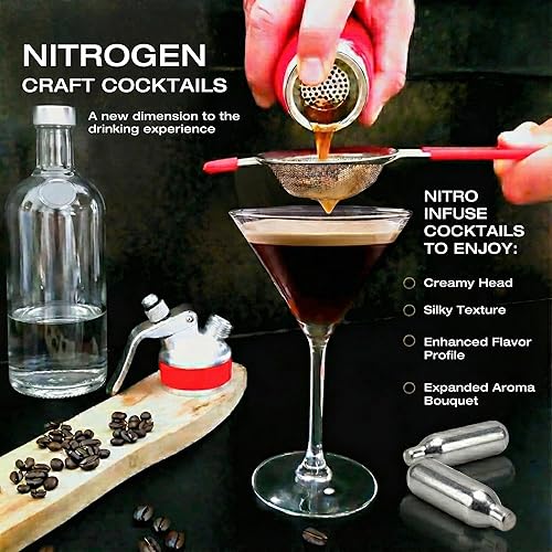 Miniatura 5 de Kit de camarero Mixology, infundir alcohol en segundos y cócteles con nitrógeno con kit de infusión de alcohol y máquina de cóctel de aluminio de