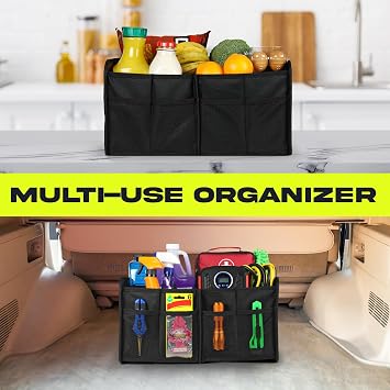 FORTEM Car Boot Organiser - Car Organiser & Storage for SUVs Trucks Sedans