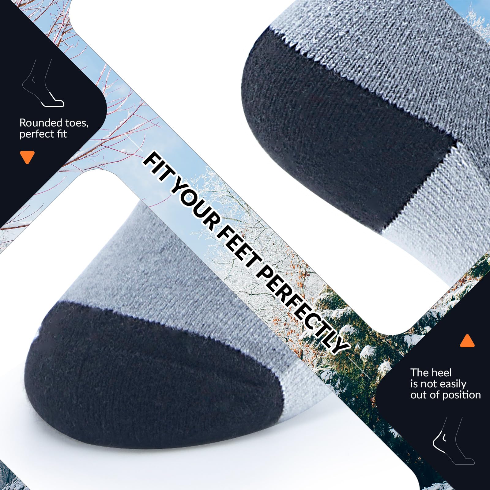 Calcetines de Esquí para Niños 1 Par de Calcetines Calientes sobre Rodilla Calcetines Invierno para Snowboard Esquiar Senderismo Trekking 25-36