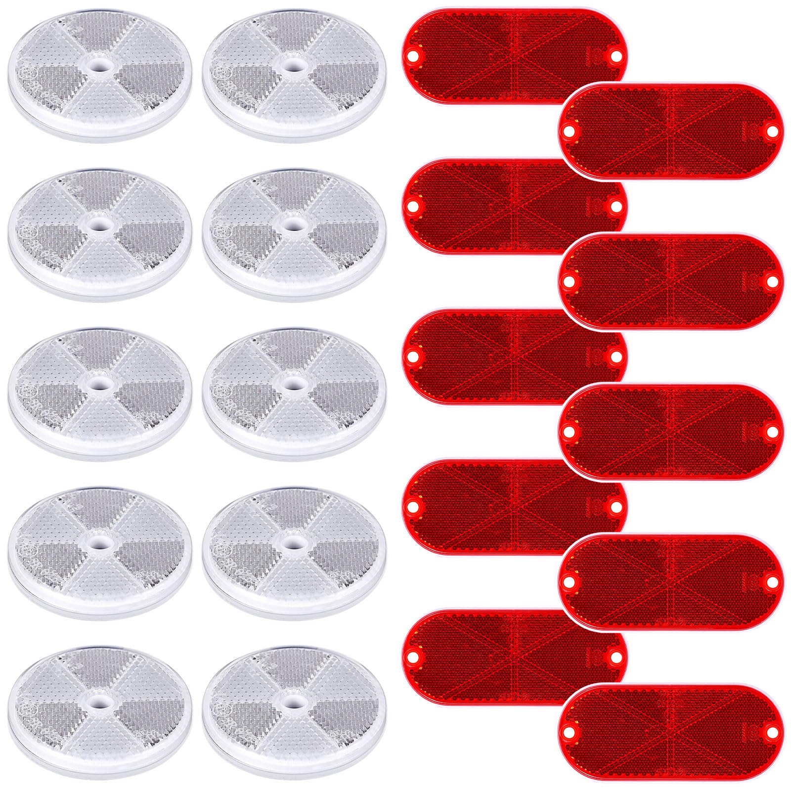 12 Truck Reflectors, Warning Reflectors, Trailer And Truck Reflectors Trailer Universal Plastic Red White Reflector Markings 2 Colors