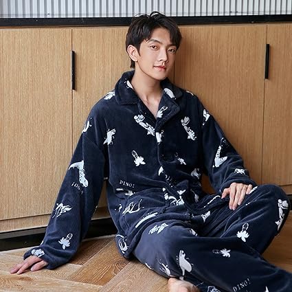 Amazon Co Jp メンズ パジャマ レディース 冬 ルームウェア 上下セット 部屋着 前開き もこもこパジャマ 長袖 ペアパジャマ 可愛い フード付き 部屋着 夫婦 恋人 カップル ナイトウェア 秋冬用 暖かい マイクロファー フランネル ファッション