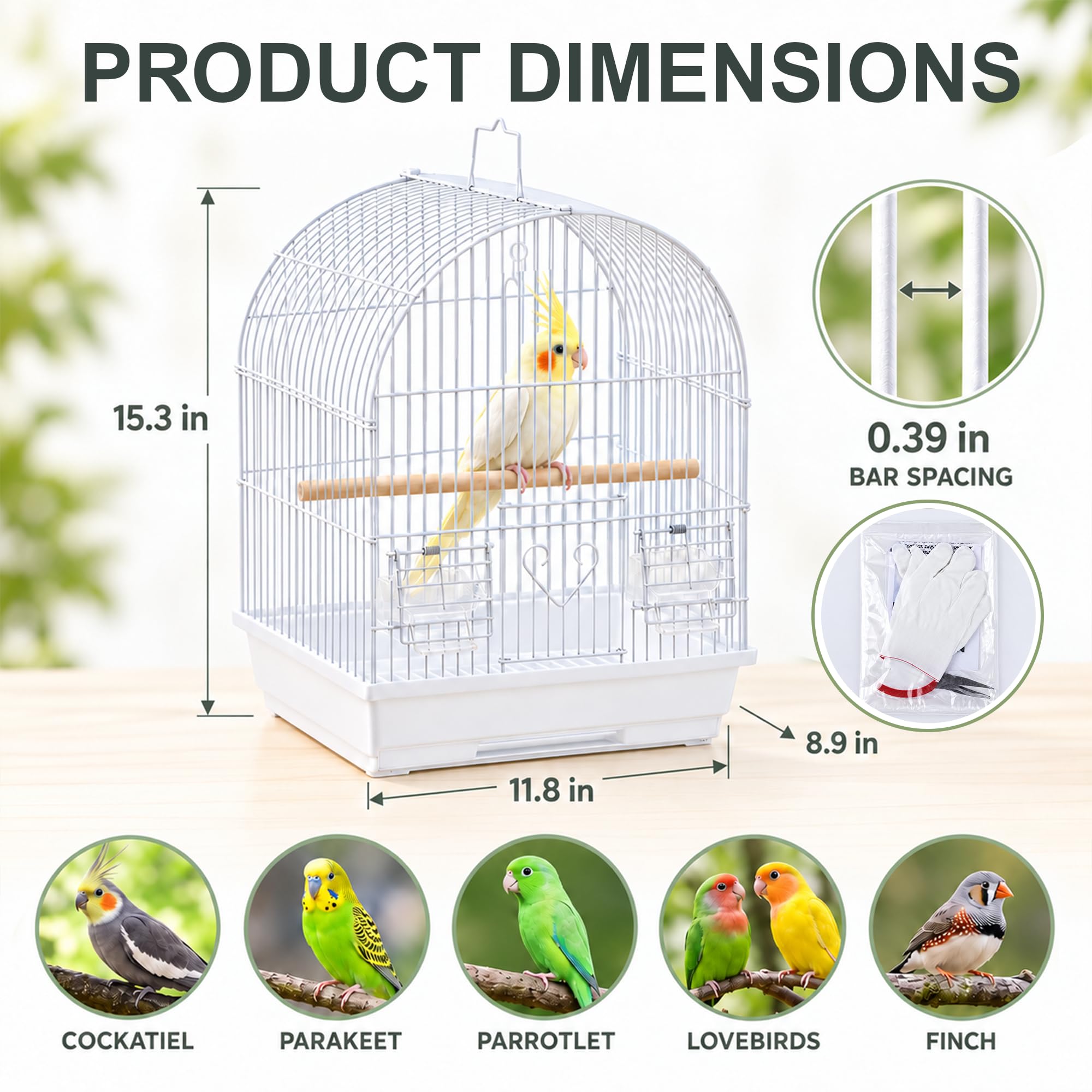 Small Travel Bird Cage - Lightweight & Easy Clean -3