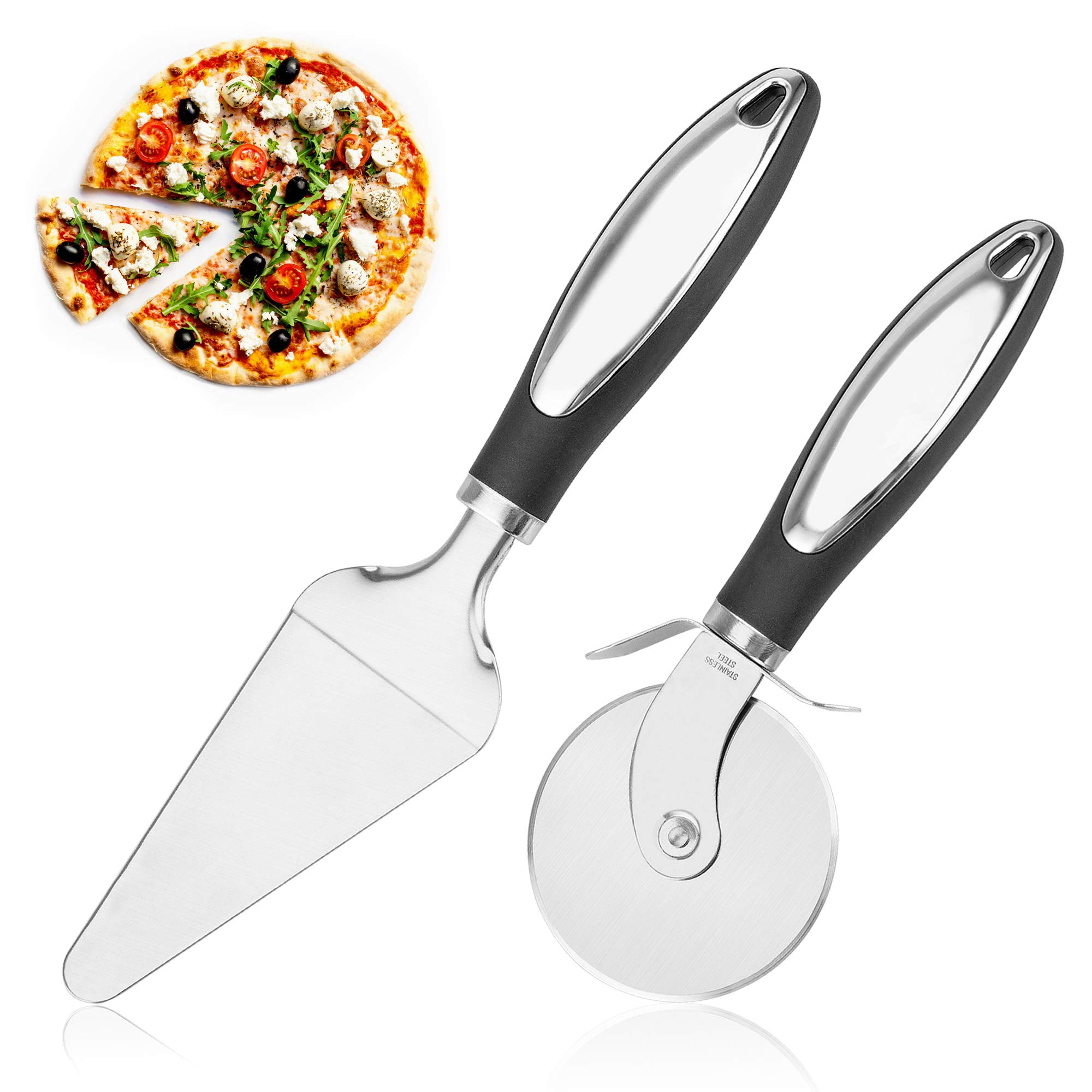 Pizza Cutter Wheel, ENLOY Stainless Steel Pizza Slicer, Sharp Pizza Wheel with Ergonomic Non Slip Handle for Pizza, Pies, Dough Cookies and Waffles