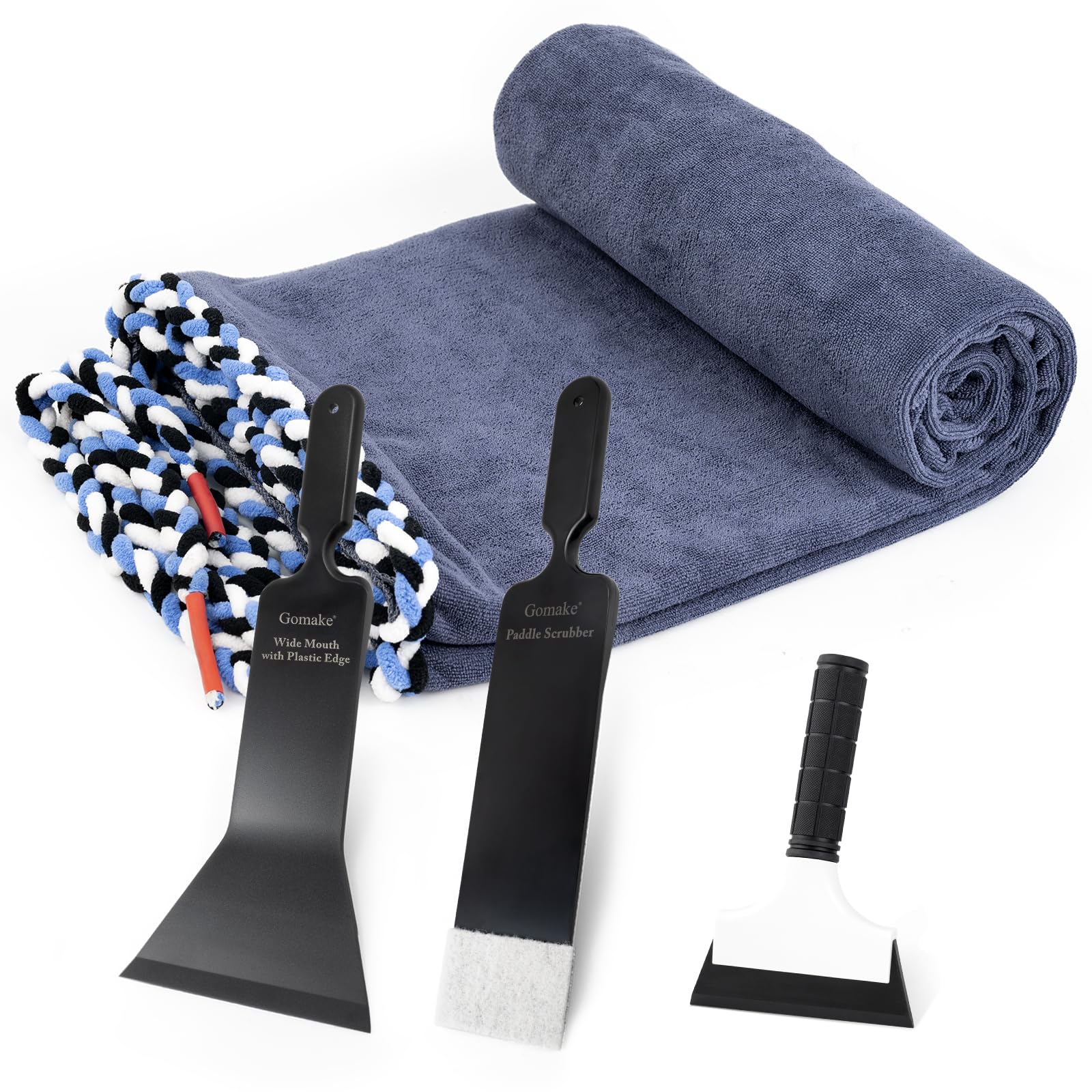 Gomake Window Tint Dash Cover Towel Absorbent Car Dashboard Protection Microfiber Towel Strand Soak Rope Car Windshield Back Window Tinting Tools with Bulldozer Squeegee Scrubber Paddle Squeegee