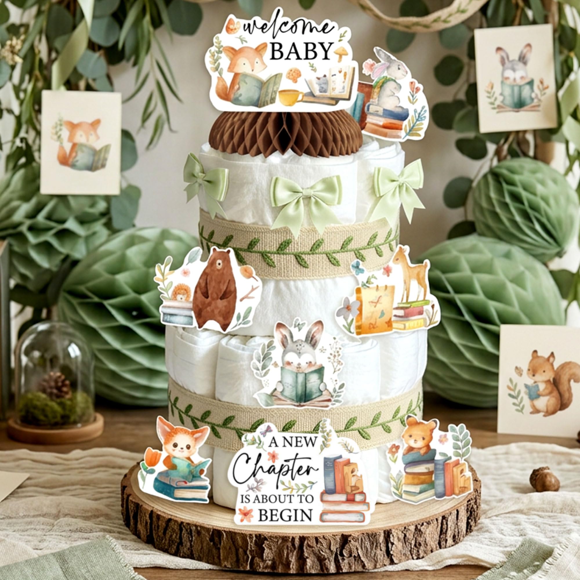 Storybook Themed Diaper Cake Decorations A New Chapter To Begin Decor