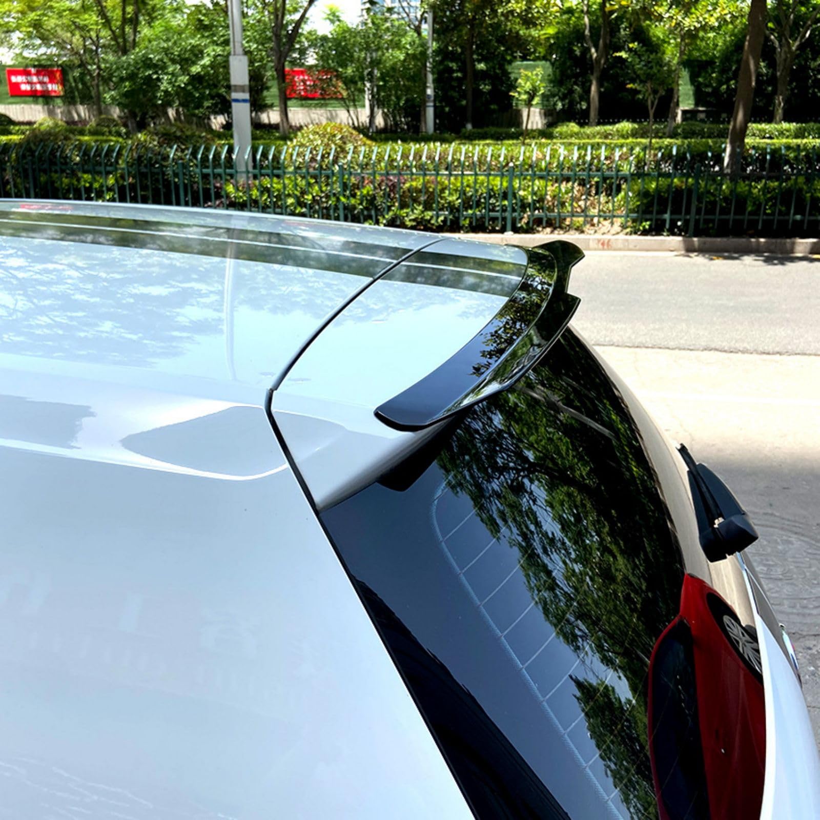 Spoiler für Nissan Micra (K12) 2003 2004 2005 2006 2007 2008 2009 2010, Kofferraum Autodach Heckspoiler Auto Tuning Autoteile Auto Zubehör,Bright Black