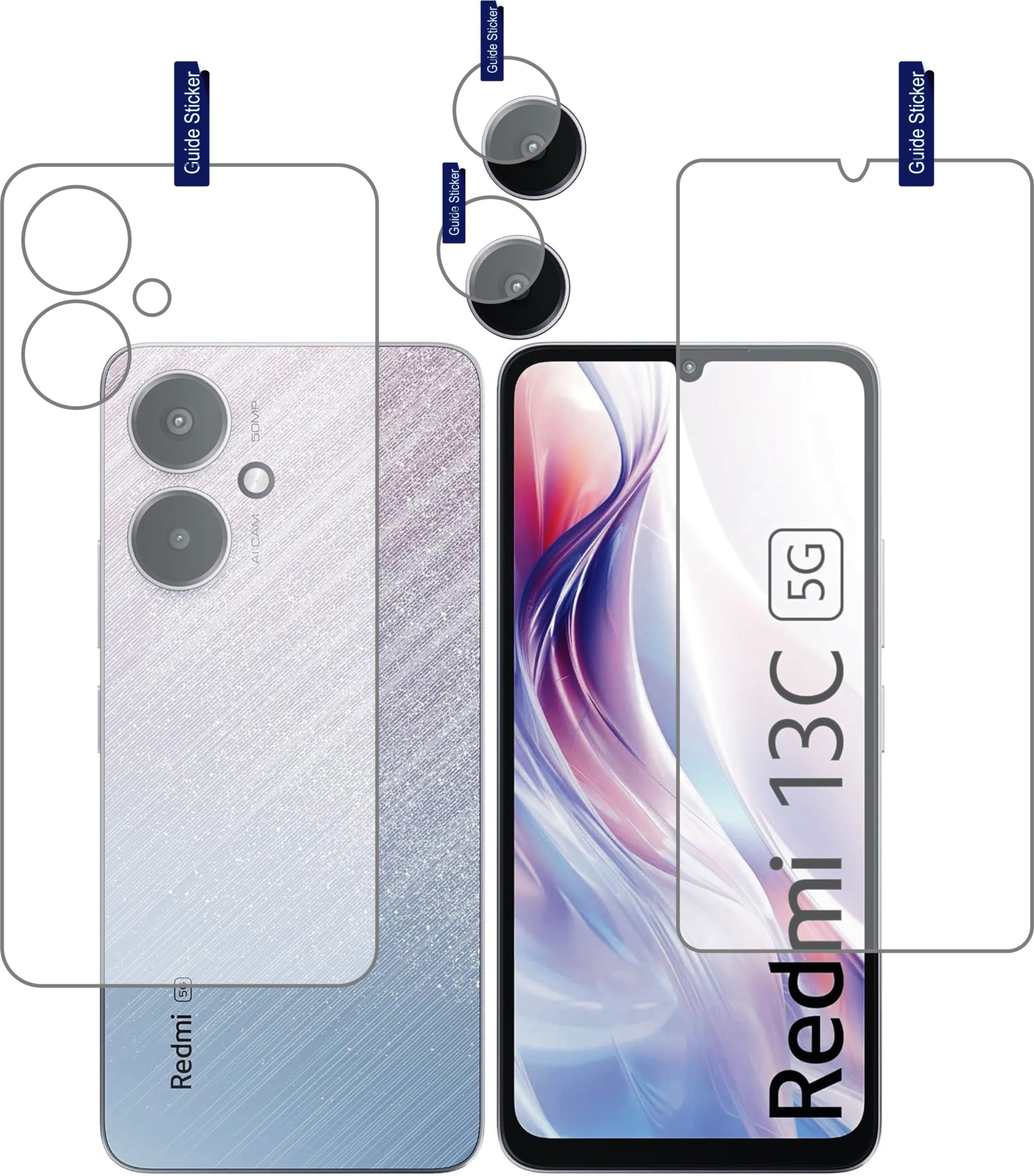 Redmi 13C 5G Front And Back Screen Protector with Camera Lens (9H Flexible Not A Tempered Glass) (B0D1XY29D4) Amazon Price History, Amazon Price Tracker