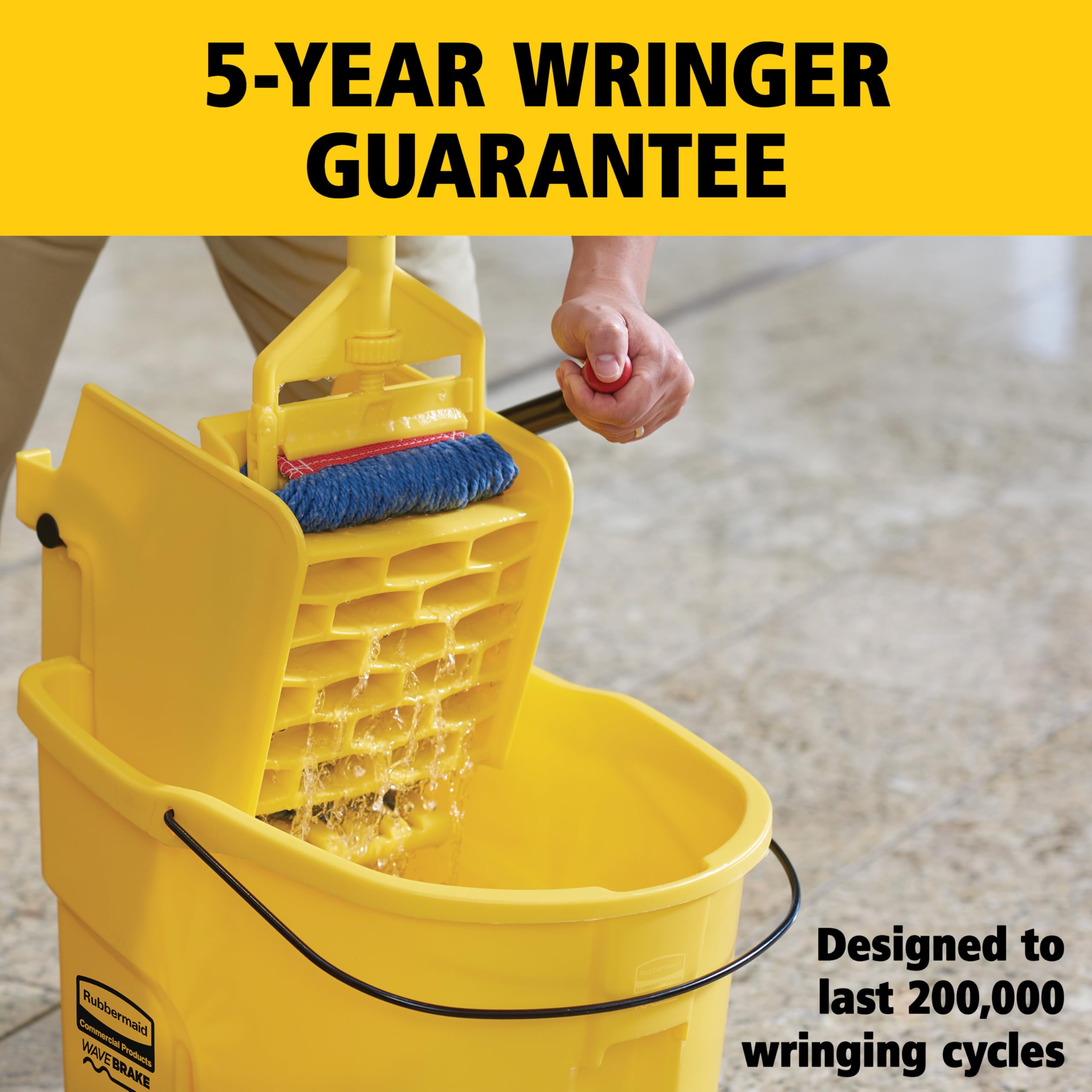 Rubbermaid Commercial Products FG758088YEL Carro de Limpieza, Capacidad del Cubo de 33 L, Amarillo