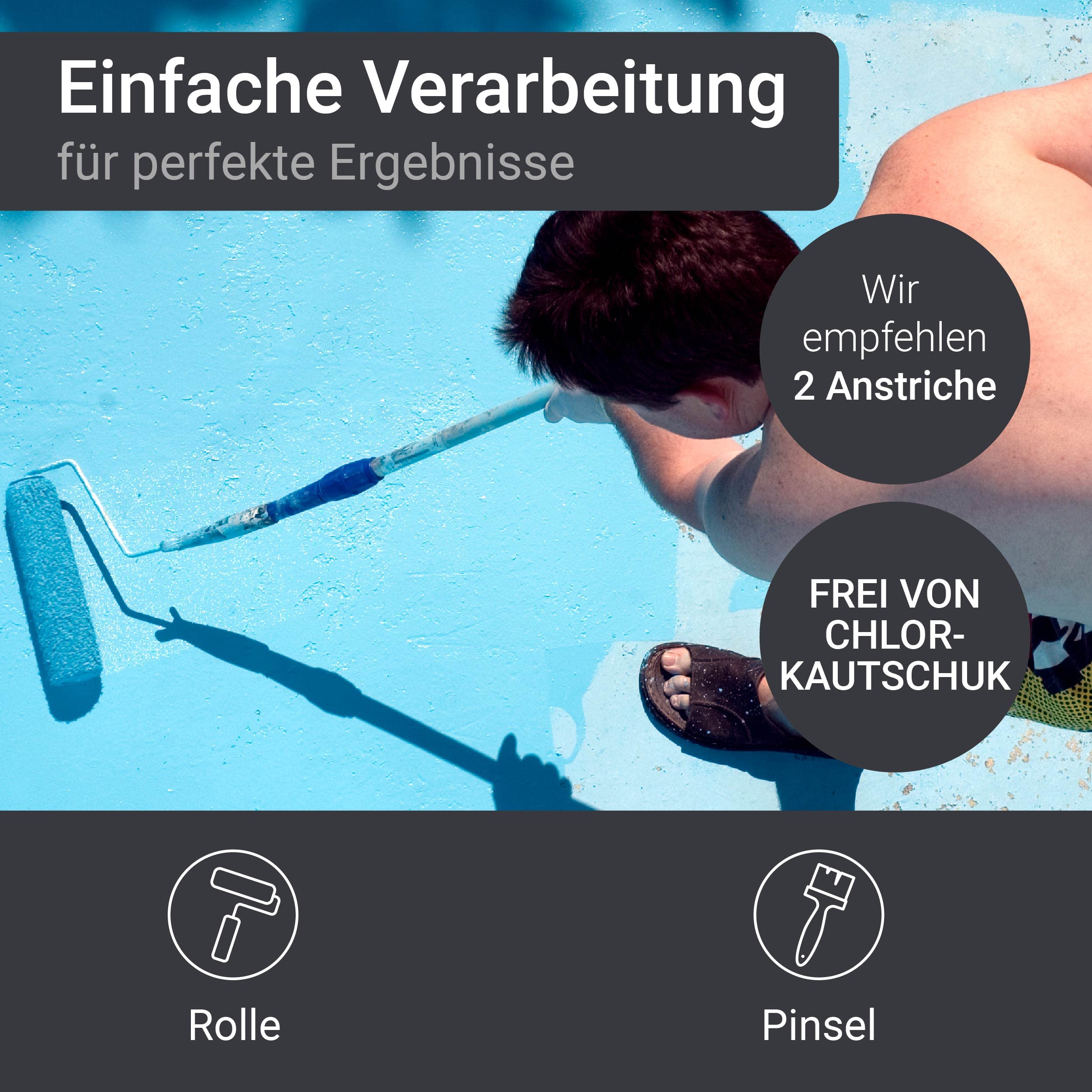 WO-WE Schwimmbadfarbe Poolfarbe Schwimmbeckenfarbe Lichtblau ähnl. RAL 5012-5L