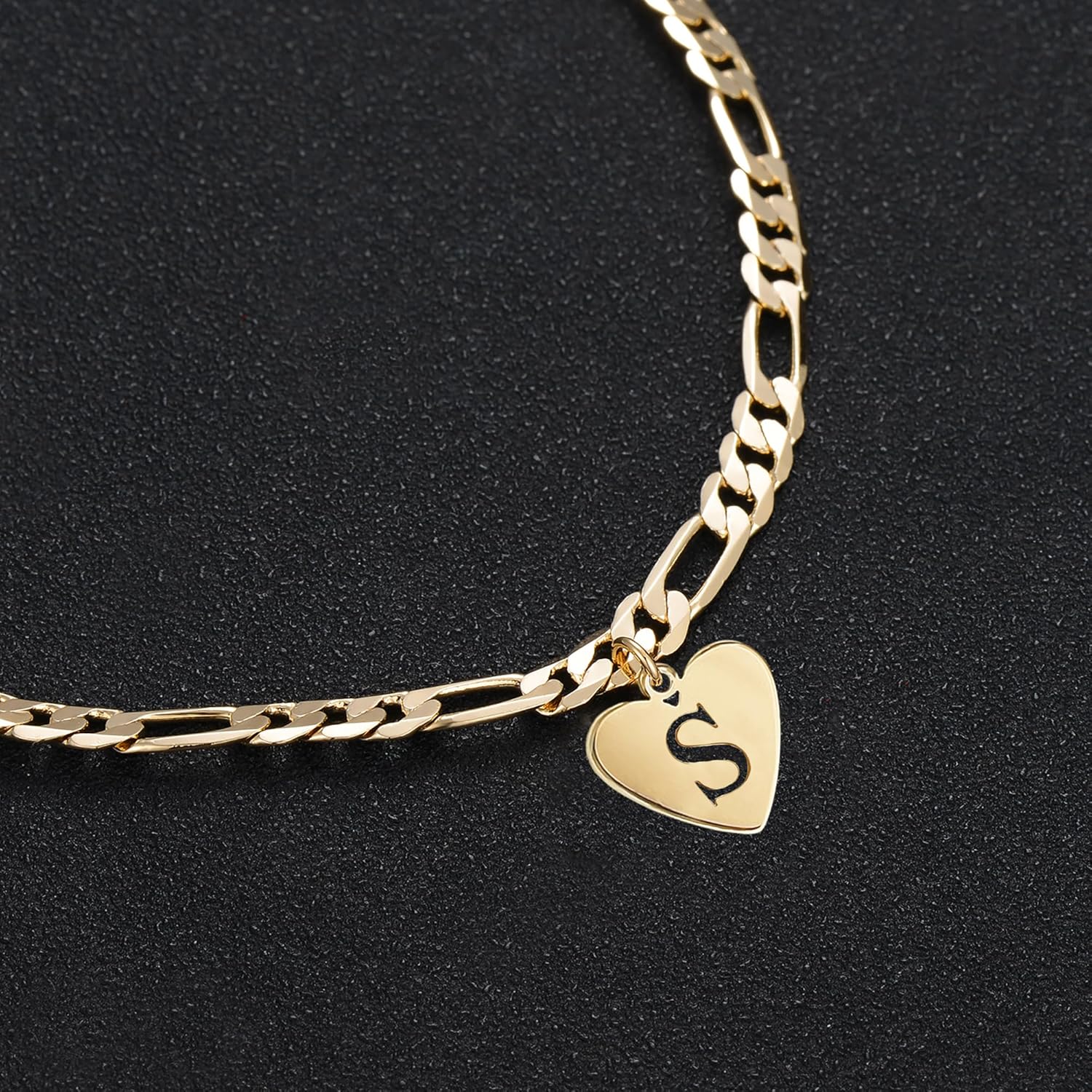 YANODA Initial Ankle Bracelets for Women, Layered Gold Anklets for Women 14k Real Gold Filled Figaro Letter Anklets for women waterproof Summer Jewelry Personalized Gifts for Women - Image 6