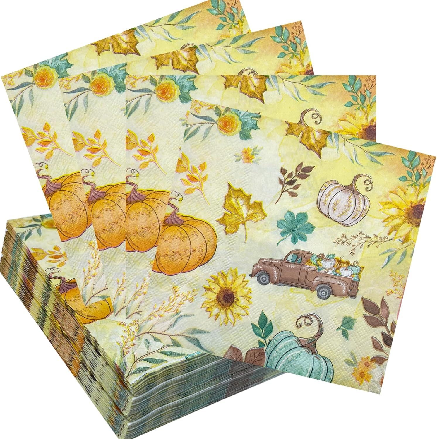 48pcs Disposable Cocktail Napkins Thanksgiving Paper