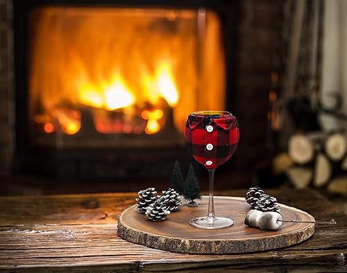 Miniatura 6 de BigMouth Inc. The Flannel Shirt - Copa de vino de 14 onzas con gráficos de árbol de hoja perenne, incluye camisa de franela extraíble con frases