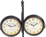 Relaxdays Horloge de Gare sur Deux côtés, Piles, rétro, New York, HLP 35 x 35 x 10 cm, Heure Recto-Verso Vintage, Noir - 6