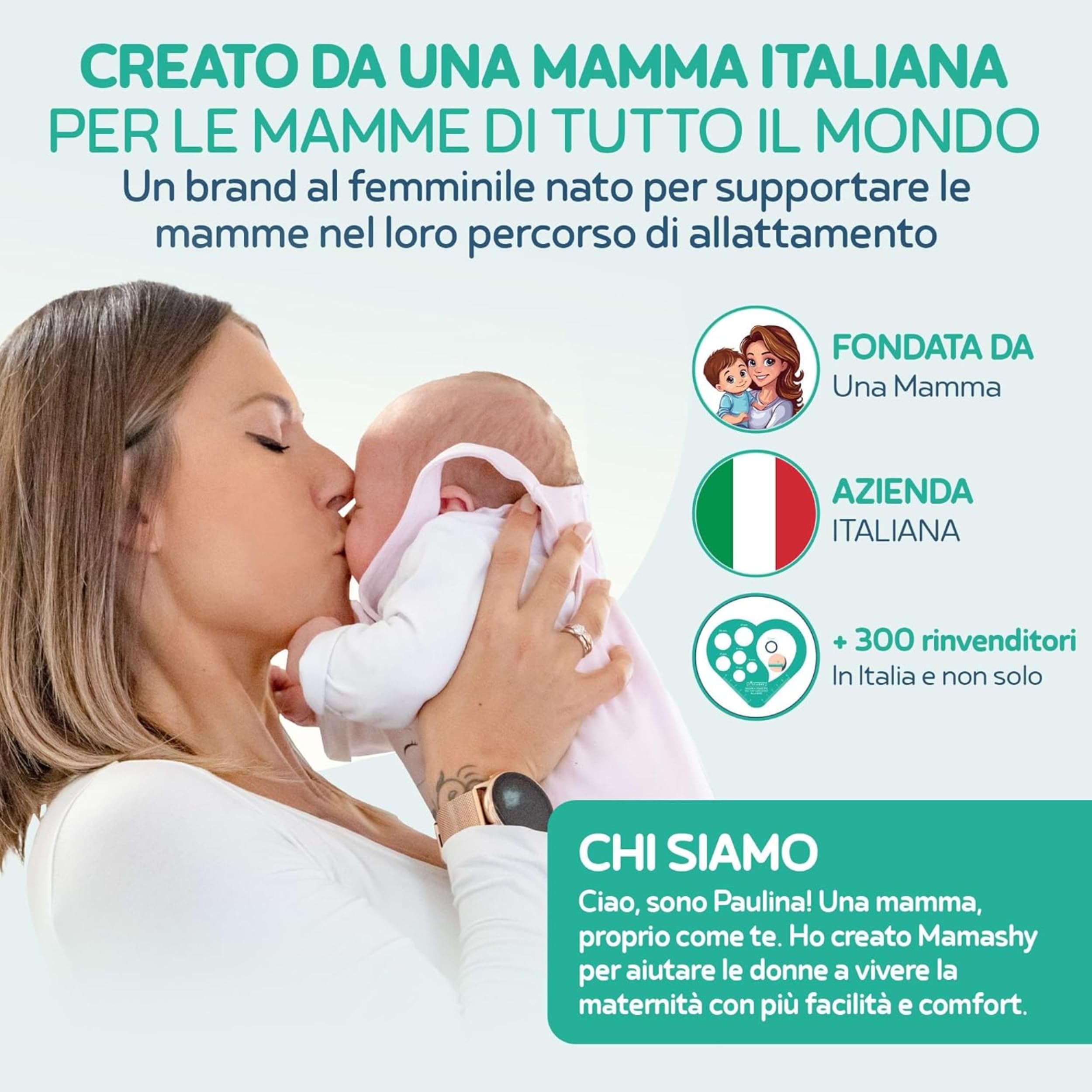 MAMASHY LIBERA - Tiralatte Elettrico Per Allattamento Indossabile | Portatile, Silenzioso, 6 Taglie, Ricaricabile USB‑C, 5 Adattatori Silicone BPA‑Free