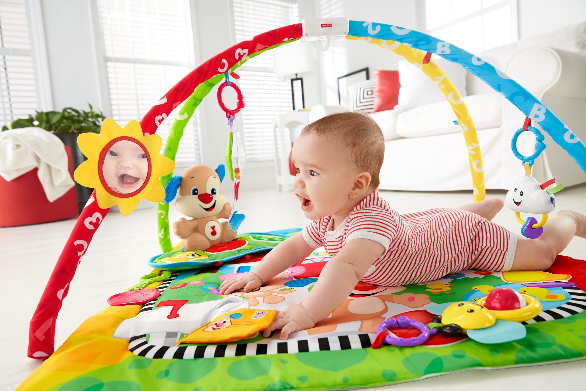 Mattel Fisher-Price FBD45 kocyk do zabawy, wielokolorowy