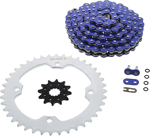 Junta tórica azul 520-100L y piñón plateado 1240 04-2013 compatible con Yamaha YFZ450 YFZ 450