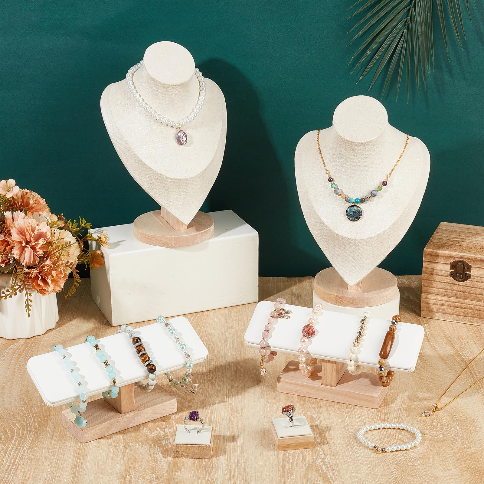 6 présentoir à Bijoux en Bois Organisateur de Bijoux