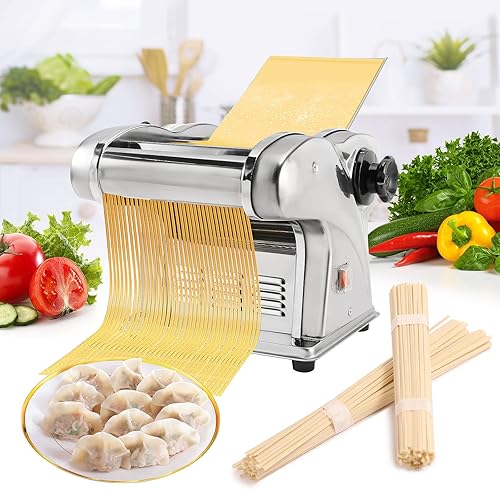 Máquina Eléctrica para Hacer Pasta WICHEMI 3 EN 1 Rodillo de Masa para Espaguetis Prensa de Fideos de Acero Inoxidable 135W para Uso Familiar en