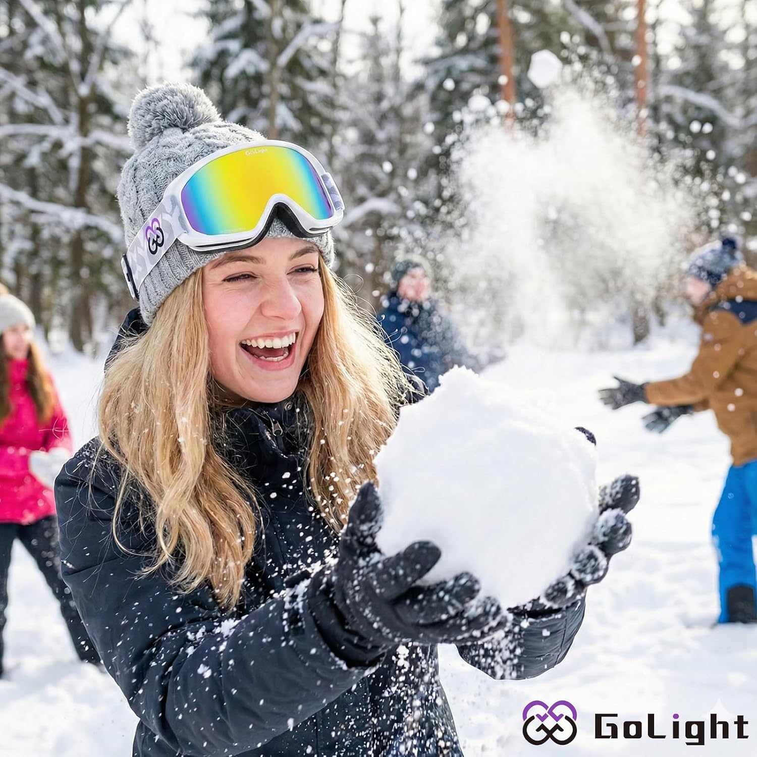 GoLight Youth, Teen & Small-Face Adult Ski Goggles – Safe Fit for Small Faces, Anti-Fog Lens & UV400 Full Protection