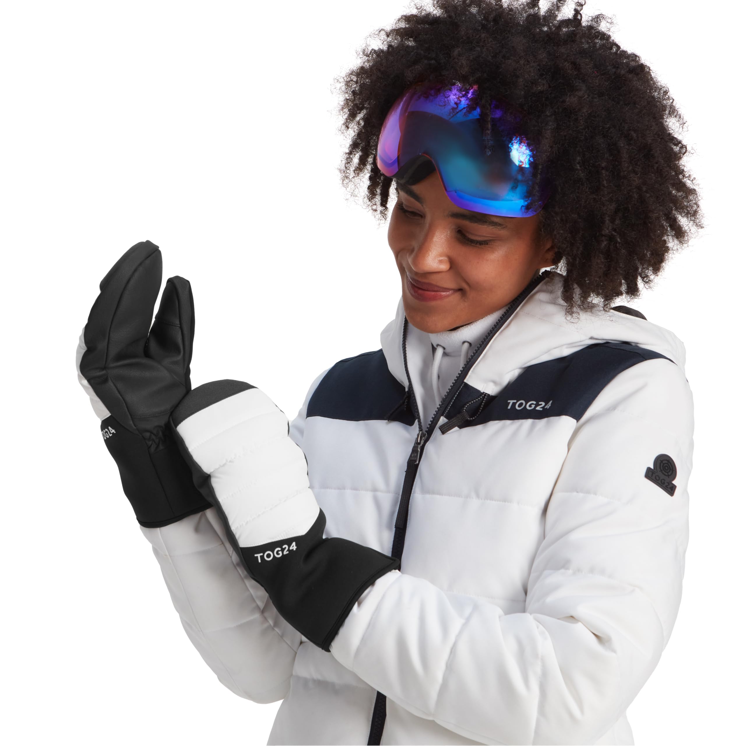 Tog24 Women's White 'Escapade' Waterproof Mittens In | Size: Small