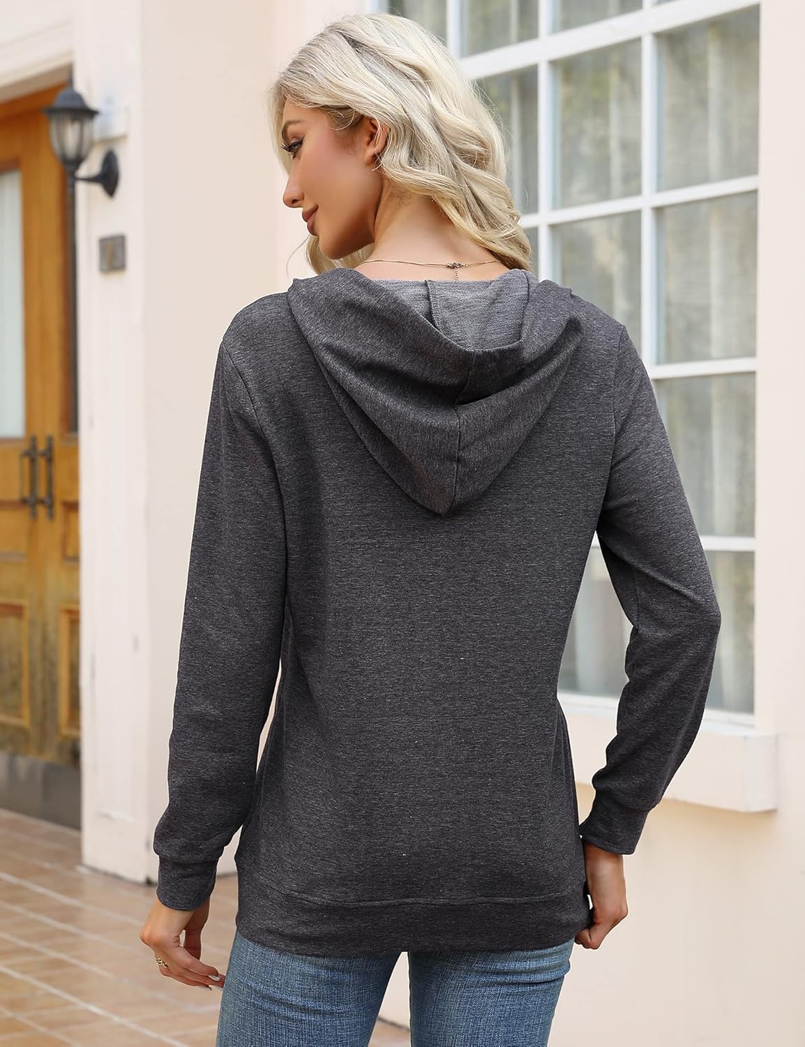 MISSKY Women's Casual Long Sleeve Zip up Jacket with Pockets Running Sweatshirts Jackets - Image 5