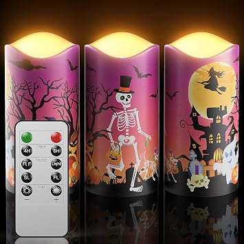 Flameless Candles for Halloween, Orange, WYD-10-1