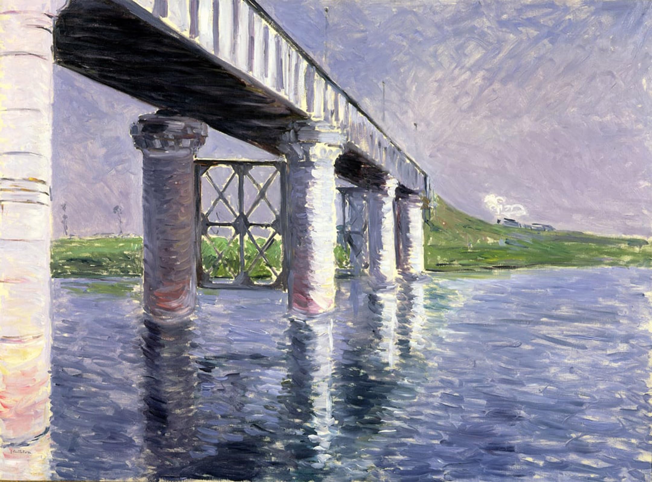 POSTERIIk Famous Animal Posters Vintage Picture The Bridge at Argenteuil by Gustave Caillebotte Modern Wall Decor for Home Decor 60x90cm