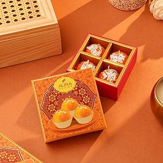 AuraDecor Traditional Ladoo Candles for Festive Gifting, Home Decor, Diwali Gift Set (Ladoo Candles, 4, Count)