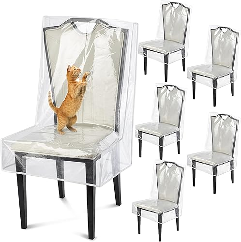 Fundas para sillas de comedor, protectores impermeables para sillas de cocina, protector de silla de asiento de plástico transparente, mantiene tu