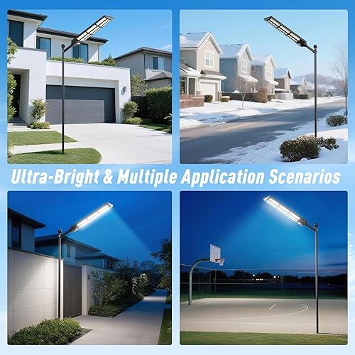 Miniatura 7 de Luces solares grandes de 15000 W para exteriores, impermeables, luces solares de estacionamiento resistentes con control remoto y sensor de