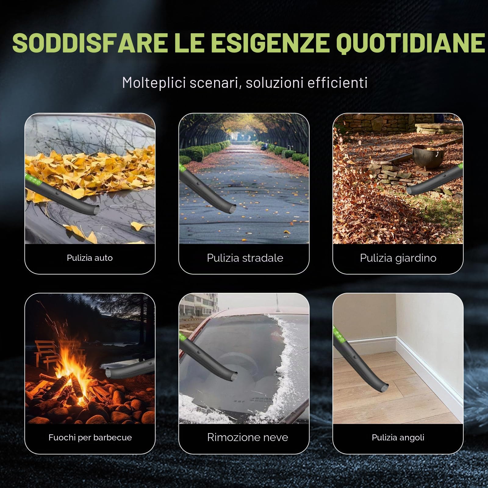 Soffiatore Aspirapolvere a Lame con Batteria 21V Aspirapolvere Foglie Jardin 3000W Ventilatore a Foglie Potente a 5 Velocità Ventilatore da Neve per Giardino e Cura